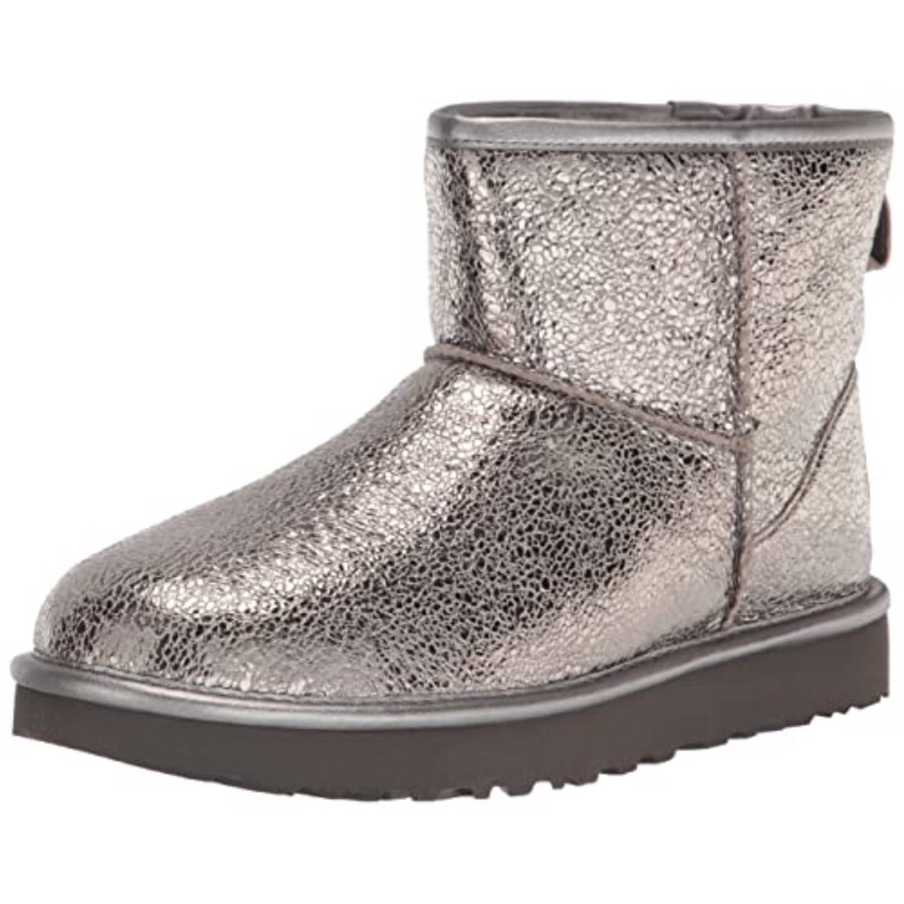 UGG Metallic Silver Ankle Boots